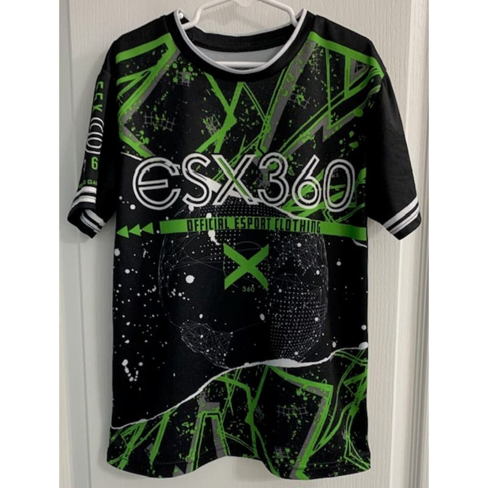 ESX360 Boy's Black/Green Gaming Gear Jersey - Size 8